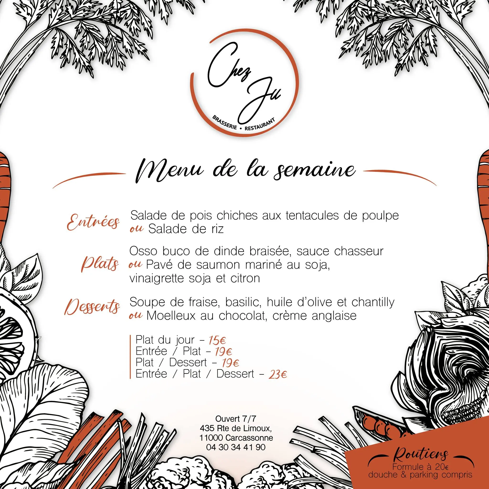 Menu de la semaine